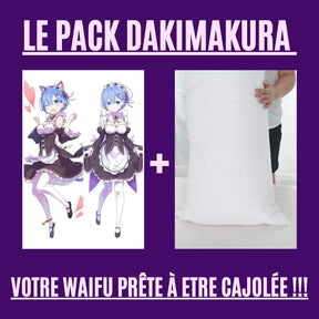 Dakimakura Rem en catgirl Avec | WaifuParadise