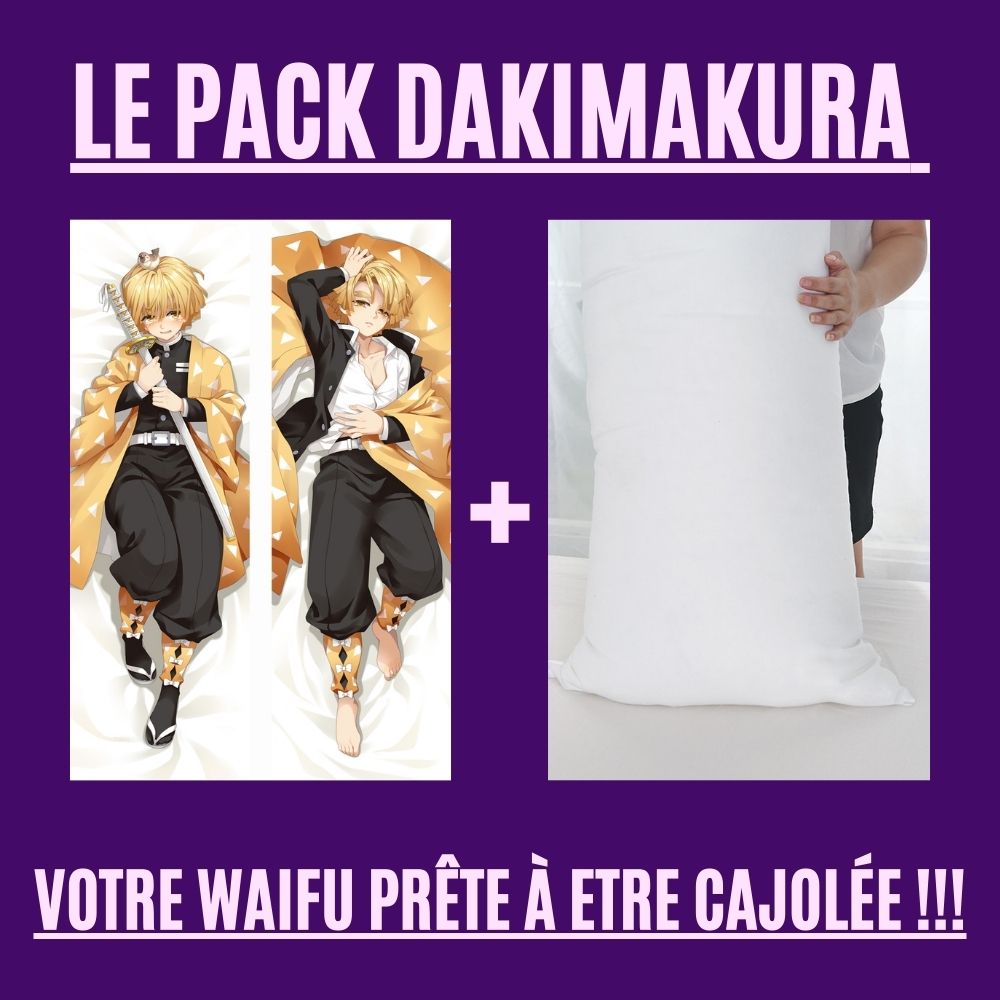 Dakimakura Zenitsu Uniforme Demon Slayer Sans Fleur Avec | WaifuParadise