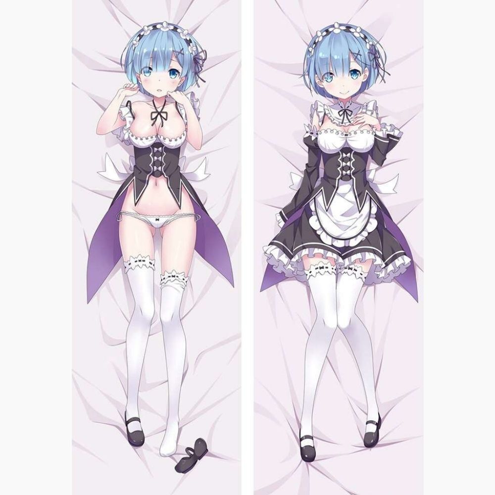 Dakimakura Rem en maid semi-nue Sans | WaifuParadise