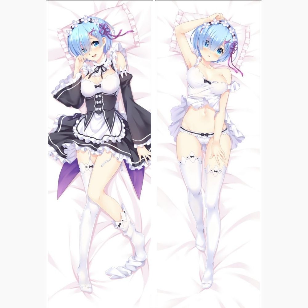 Dakimakura Re:Zero Rem en maid et sous-vêtements Sans | WaifuParadise