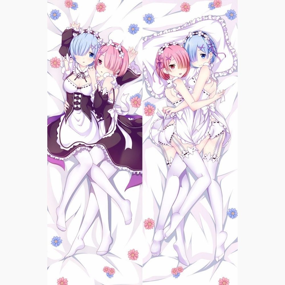 Dakimakura Rem et Ram avec uniquement un tablier Sans | WaifuParadise